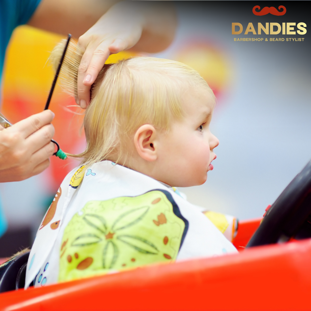 First haircut experience for a toddler at Dandies Barber Campbell